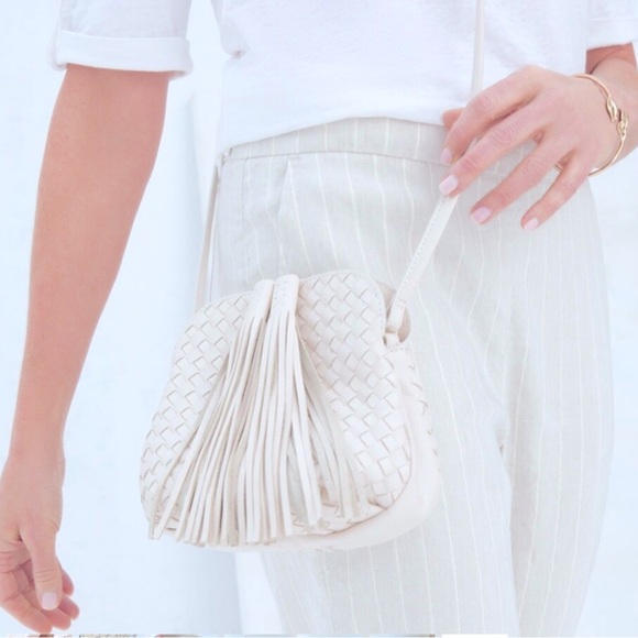 NWT Chico’s Woven leather crossbody bag Alabaster off white - Picture 12 of 15